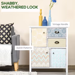 HOMCOM 5 Drawer Table Multi-purpose Storage Chest Sideboard Retro Style Entryway - Additional view 6