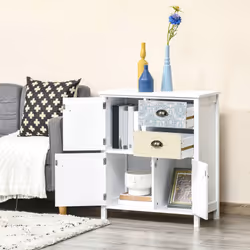 HOMCOM 5 Drawer Table Multi-purpose Storage Chest Sideboard Retro Style Entryway - Additional view 8