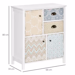 HOMCOM 5 Drawer Table Multi-purpose Storage Chest Sideboard Retro Style Entryway - Additional view 9