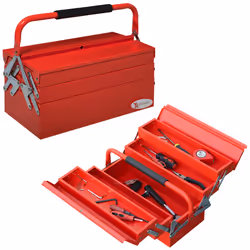 DURHAND 3 Tier Metal Toolbox with 5 Tray Carry Handle 45cmx20cmx34.5cm Red - Additional view 7