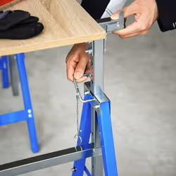 HOMCOM Set Of 2 Steel Saw Horses Telescopic Builders Work Bench Folding Blue - Additional view 5