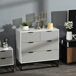 HOMCOM Modern Chest of 4 Drawers Sideboard Dresser for Bedroom Living Room