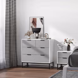 HOMCOM Modern Chest of 4 Drawers Sideboard Dresser for Bedroom Living Room