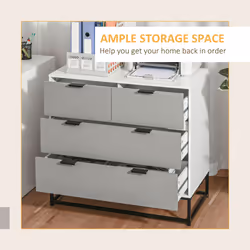 HOMCOM Modern Chest of 4 Drawers Sideboard Dresser for Bedroom Living Room