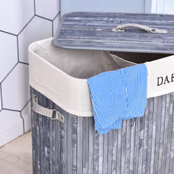 HOMCOM 100L Laundry Hamper Large 100L Double Washing Clothes Basket Grey - Additional view 8