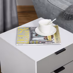 HOMCOM Bedside Cabinet with Metal Base and 2 Drawer Storage for Home Office - Additional view 6