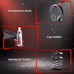 HOMCOM Gaming Desk with Gamepad Holder Cup Holder Headphone Hook 122cm