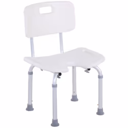 HOMCOM Adjustable Aluminum Shower Bath Stool Spa Chair w/ Non-Slip Feet, Handle - Additional view 8