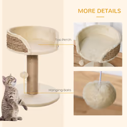 PawHut Cat Tree Tower Activity Center Climbing Stand with Scratching Posts