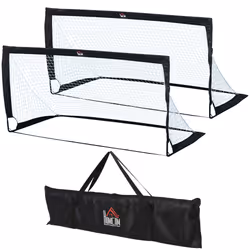 HOMCOM Football Goal Folding Outdoor with All Weather Net 6'x3' Black - Additional view 8