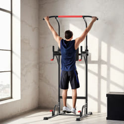 HOMCOM Power Tower Station Pull Up Bar w/Adjustable Height for Home Gym Workout