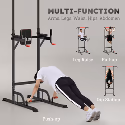 HOMCOM Power Tower Station Pull Up Bar w/Adjustable Height for Home Gym Workout - Additional view 5