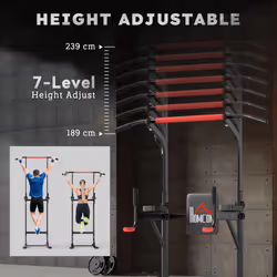 HOMCOM Power Tower Station Pull Up Bar w/Adjustable Height for Home Gym Workout - Additional view 7