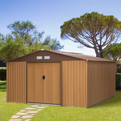 Outsunny 2-Door Galvanised Metal Garden Shed