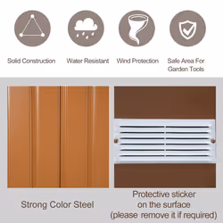 Outsunny 2-Door Galvanised Metal Garden Shed