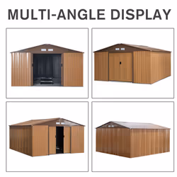 Outsunny 2-Door Galvanised Metal Garden Shed - Additional view 5