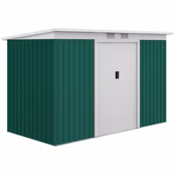 Outsunny 9 x 4FT Metal Garden Storage Shed w/ 2 Door, Dark Green - Additional view 8