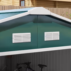 Outsunny 13 x 11ft Garden Shed Storage with Foundation Kit and Vents, Green - Additional view 7
