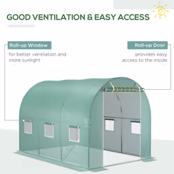Outsunny 3 x 2 x 2m Greenhouse Replacement Cover ONLY for Tunnel Greenhouse