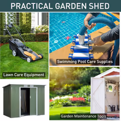 Outsunny 7 x 4ft Metal Garden Storage Shed w/ Double Door Green