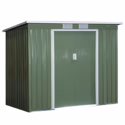 Outsunny 7 x 4ft Metal Garden Storage Shed w/ Double Door Green - Additional view 8