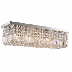 HOMCOM Modern Crystal Ceiling Light Square Chandelier for Home Office