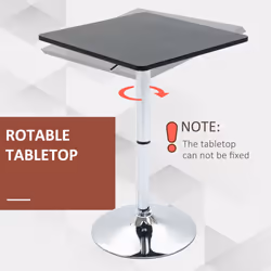 HOMCOM Adjustable Height Bar Table with Metal Frame and Square Tabletop - Additional view 4