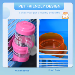 Pawhut Hamster Cage Carrier Small Animal House w/ Exercise Wheels Tunnel Tube