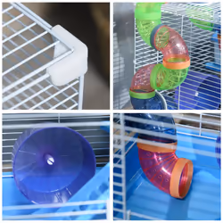 Pawhut Hamster Cage Carrier Small Animal House w/ Exercise Wheels Tunnel Tube - Additional view 6