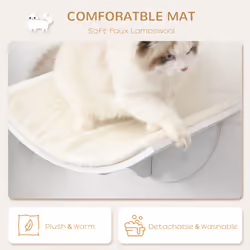 PawHut Wood Cat Shelf Perch Bed Curved Climber Wall-Mounted Cat Furniture - Additional view 4