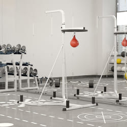 HOMCOM Freestanding Speed Bag Platform, Adjustable Boxing Punch Bag, White