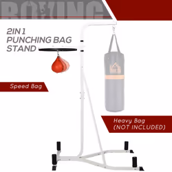 HOMCOM Freestanding Speed Bag Platform, Adjustable Boxing Punch Bag, White