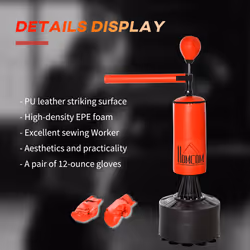 HOMCOM Boxing Punch Bag Stand w/ Rotating Flexible Arm Speed Ball Waterable Base