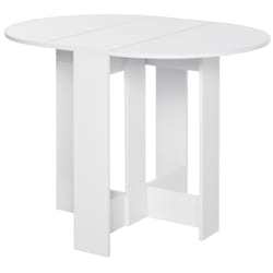 HOMCOM Folding Dining Table Foldable Drop Leaf Dinner Table for Kitchen White