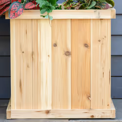 Outsunny Wooden Garden Planter & Bench Combination Garden Raised Bed Natural