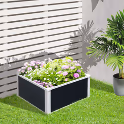 Outsunny Garden Raised Bed Planter Grow Containers Flower Pot PP 60 x 60cm