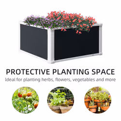 Outsunny Garden Raised Bed Planter Grow Containers Flower Pot PP 60 x 60cm