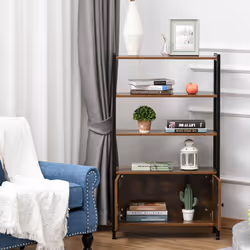 HOMCOM Multifunctional Bookshelf Storage Cabinet Bookcase w/ Shelves & Cupboard