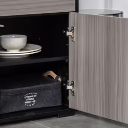 HOMCOM Side Cabinet with 2 Door and 2 Drawer for Home Office, Grey Black - Additional view 5