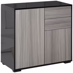 HOMCOM Side Cabinet with 2 Door and 2 Drawer for Home Office, Grey Black - Additional view 8