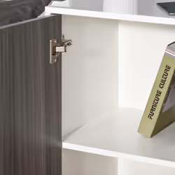 HOMCOM Side Cabinet with 2 Door Cabinet and 2 Drawer for Home Office Grey - Additional view 5