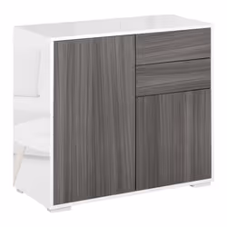 HOMCOM Side Cabinet with 2 Door Cabinet and 2 Drawer for Home Office Grey - Additional view 8