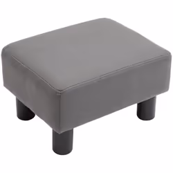 HOMCOM Ottoman Footrest Seat Chair Small Grey Home Office