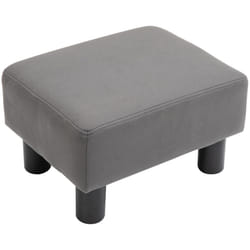 HOMCOM Ottoman Footrest Seat Chair Small Grey Home Office