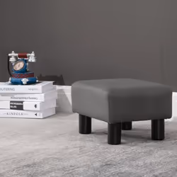 HOMCOM Ottoman Footrest Seat Chair Small Grey Home Office