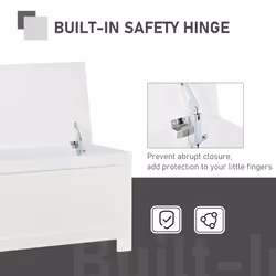 HOMCOM Large Storage Box Toy Chest Cabinet Unit Organizer with Safety Hinges