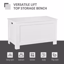 HOMCOM Large Storage Box Toy Chest Cabinet Unit Organizer with Safety Hinges - Additional view 5