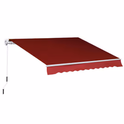 Outsunny 2.5m x 2m Garden Patio Manual Awning Canopy w/ Winding Handle Red - Additional view 8