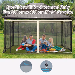 Outsunny 302 x 207cm Universal Replacement Gazebo Mesh Netting Screen Walls