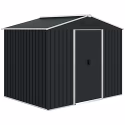 Outsunny 8 x 6ft Garden Storage Shed with Double Sliding Door Outdoor Grey - Additional view 8